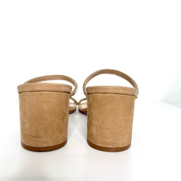 Schutz S-Derika Tan Heeled Sandals Size 7 Sparkly Straps - Picture 6 of 7